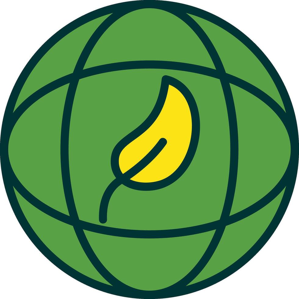 Eco Earth Filled Two Color Icon vector