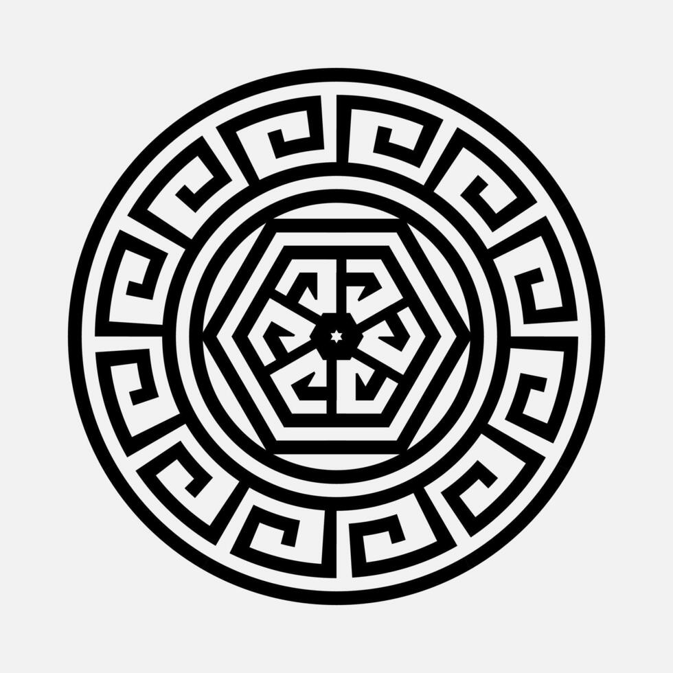 Black Ellipse and Hexagon Pattern isolated on white background vector