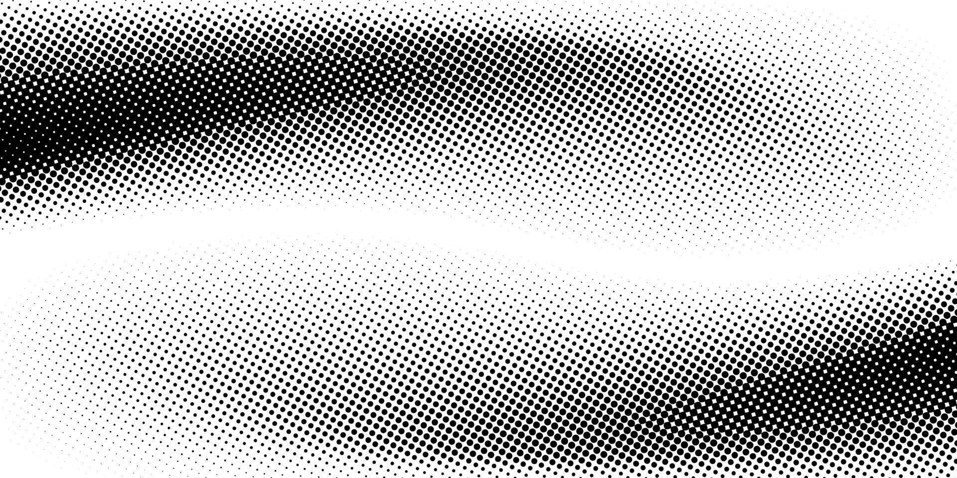 Wavy Effect with Halftone Gradient Dots. Pixelated black and white texture, suitable for vintage comic styles. vector