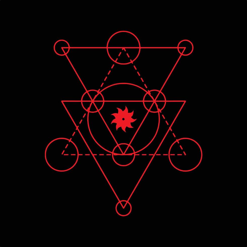 Black and Red Classic Alchemy Logo. vector