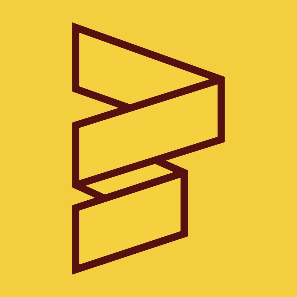 Red and Yellow Modern Initial B Logo. vector