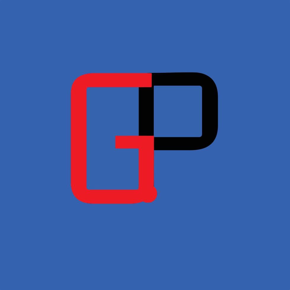 Black Blue and Red Bold Typographic Business Logo. vector