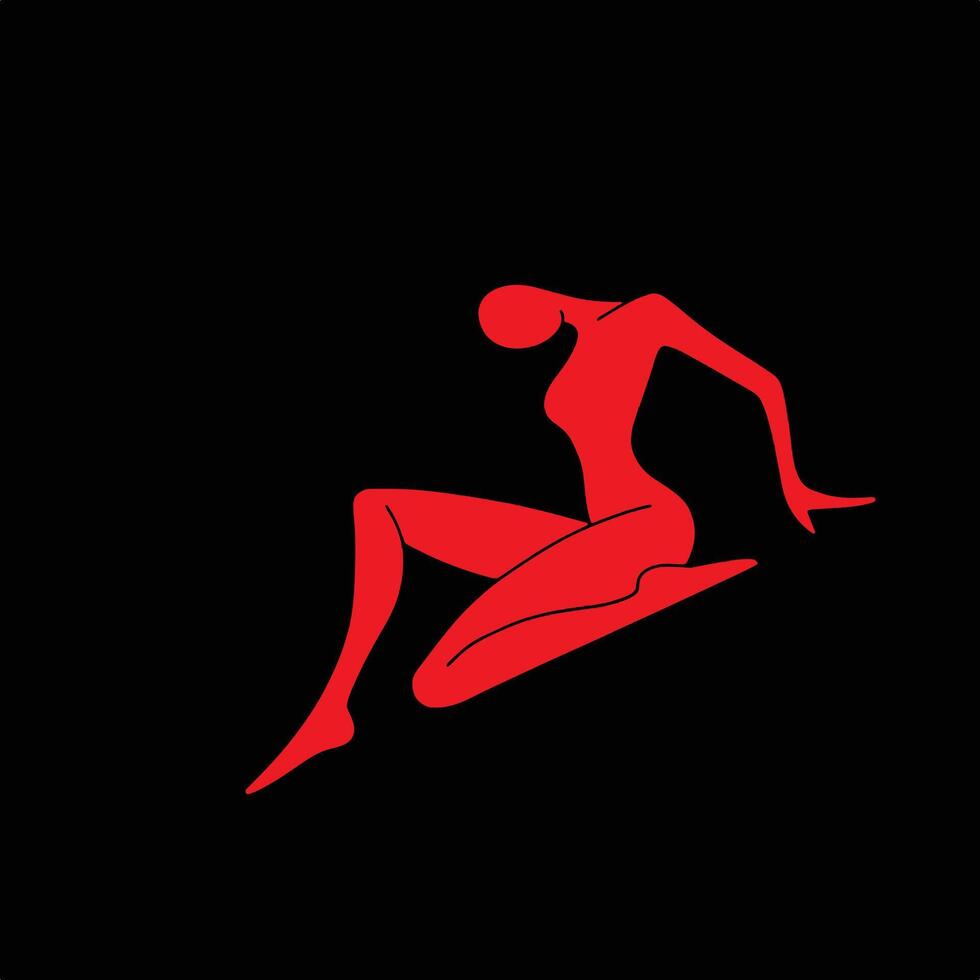 Red and Black Illustrative Lingerie Clothing Logo. vector