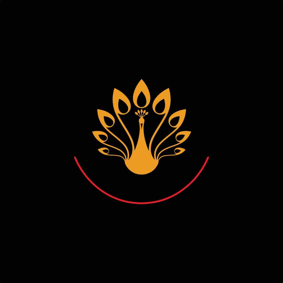 Minimalist Circular Beauty Peacock Initial Photography Design Logo. vector