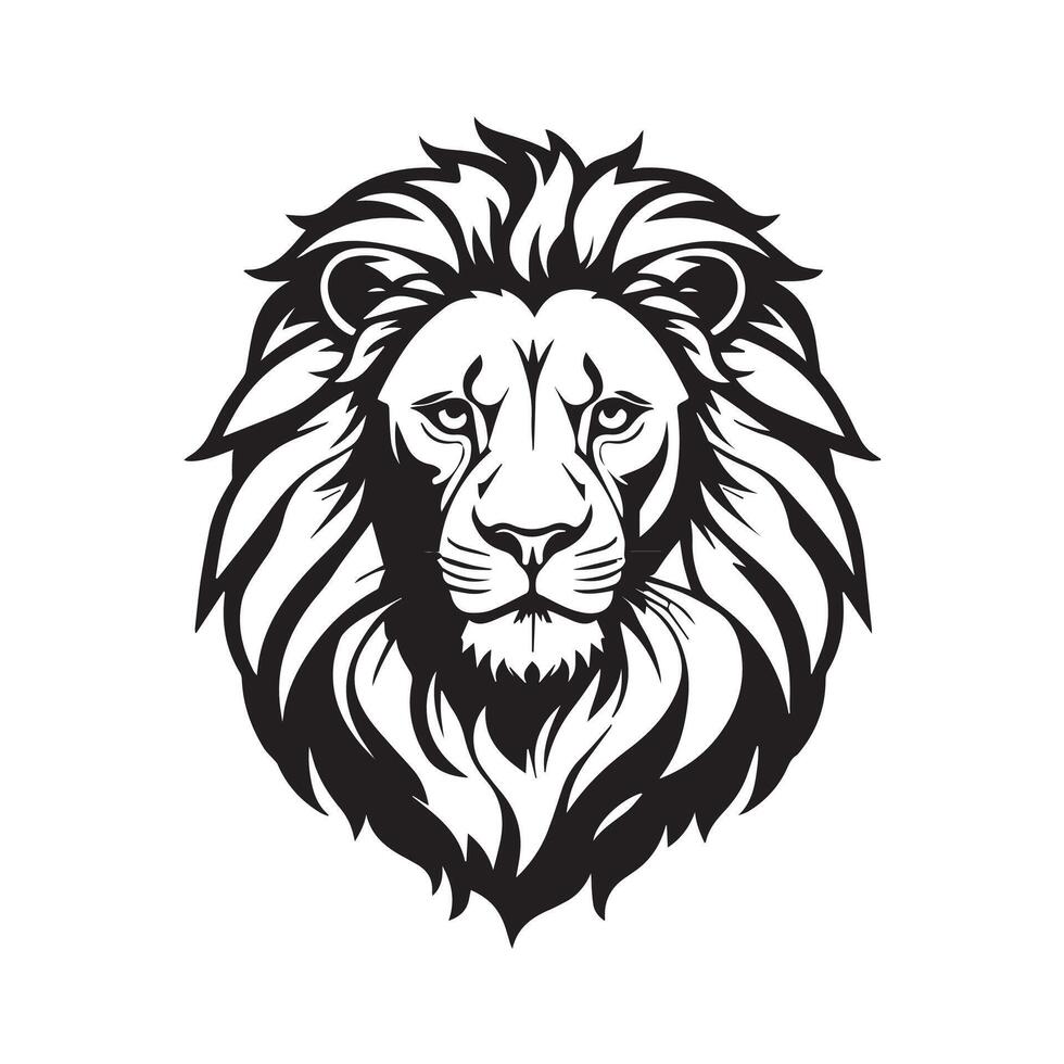 lion head logo design vector