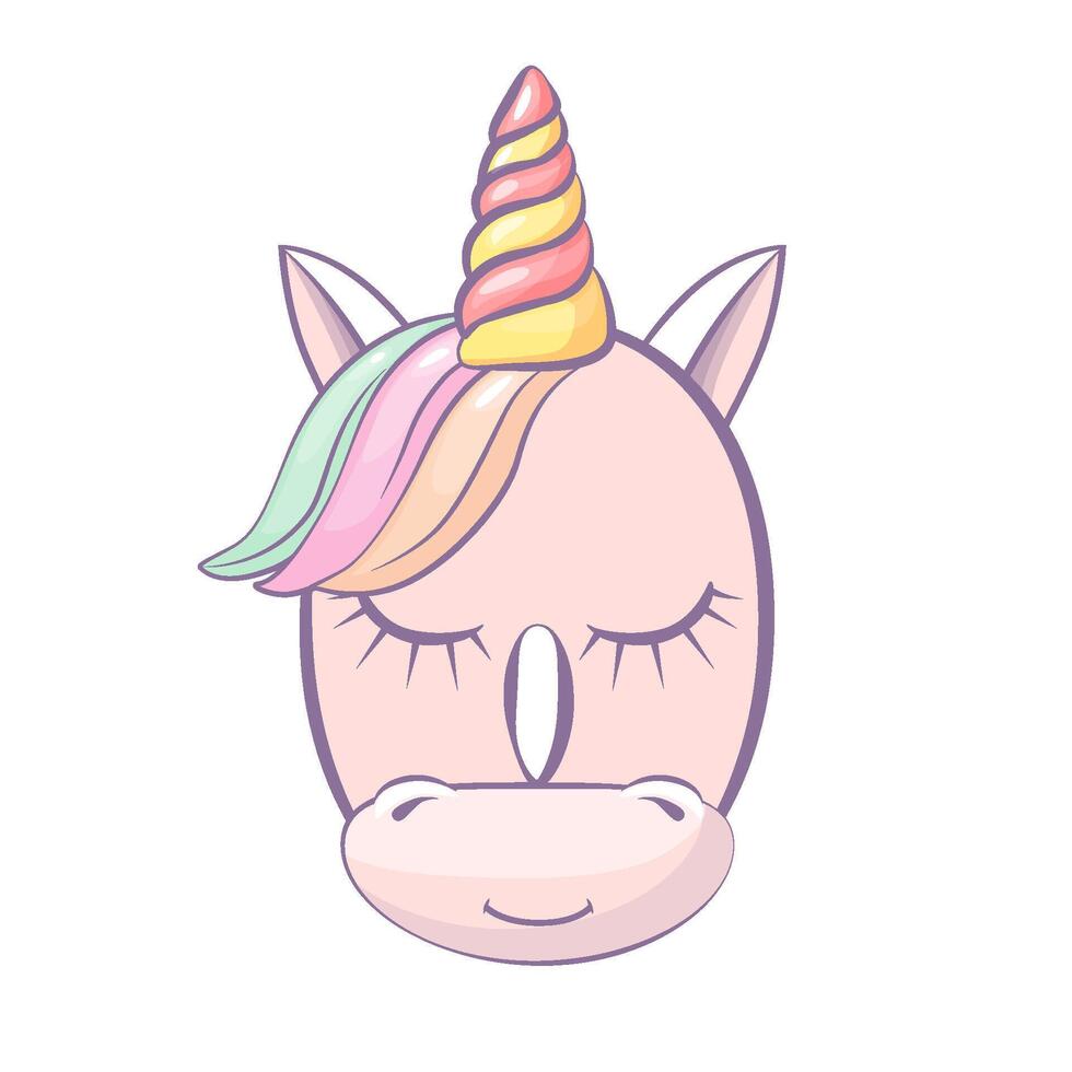 Cartoon number 0 like Unicorn, figure Zero. Cartoon of number with a animal concept. Calligraphy, lettering, typography for your Education cards, greeting cards or game vector