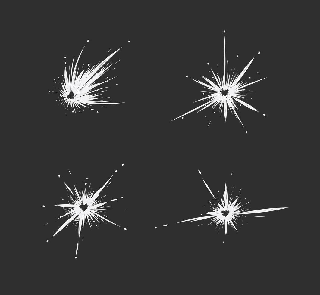 Splash and comet with heart inside in modern graphic style on black background vector