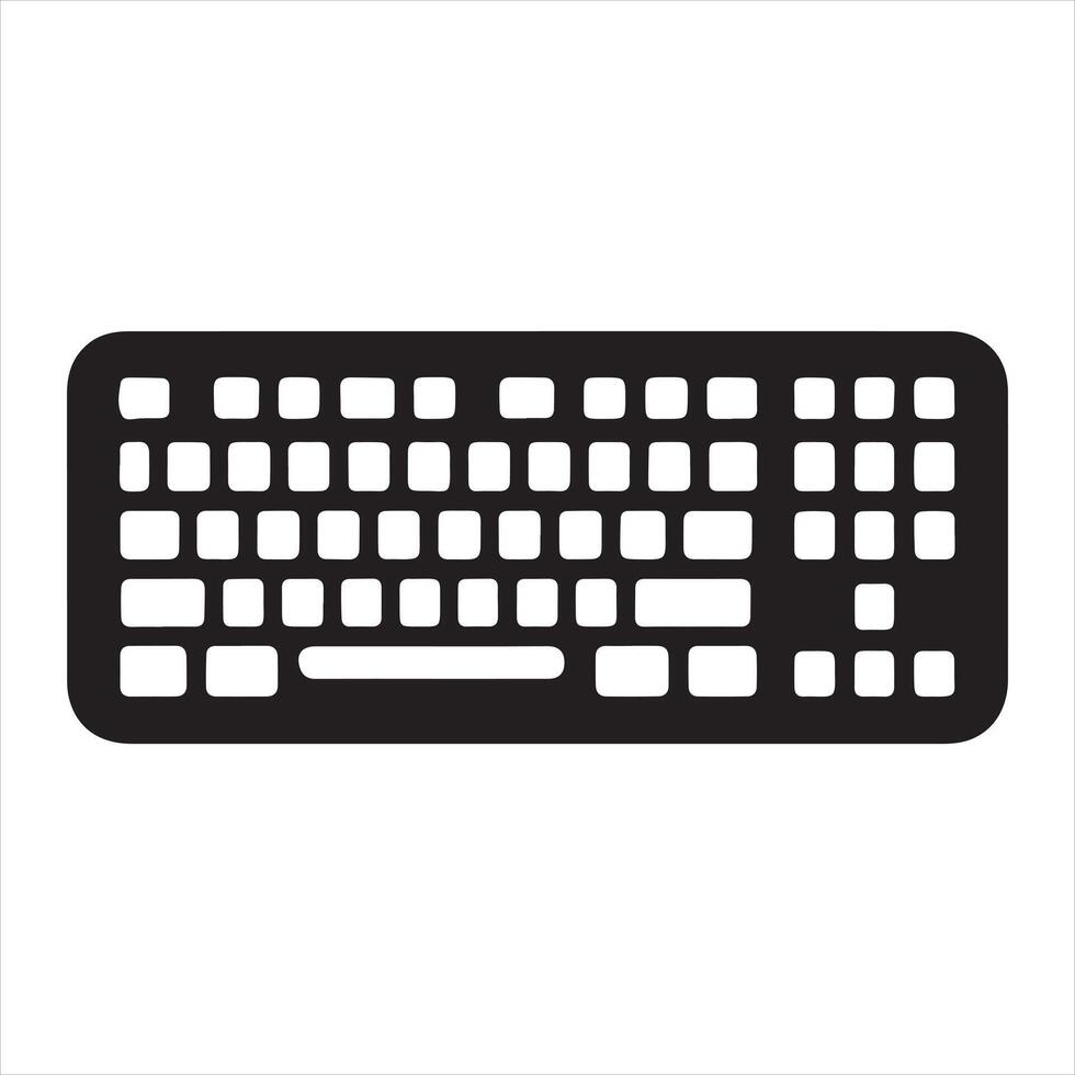 Keyboard icon silhouette on white background vector