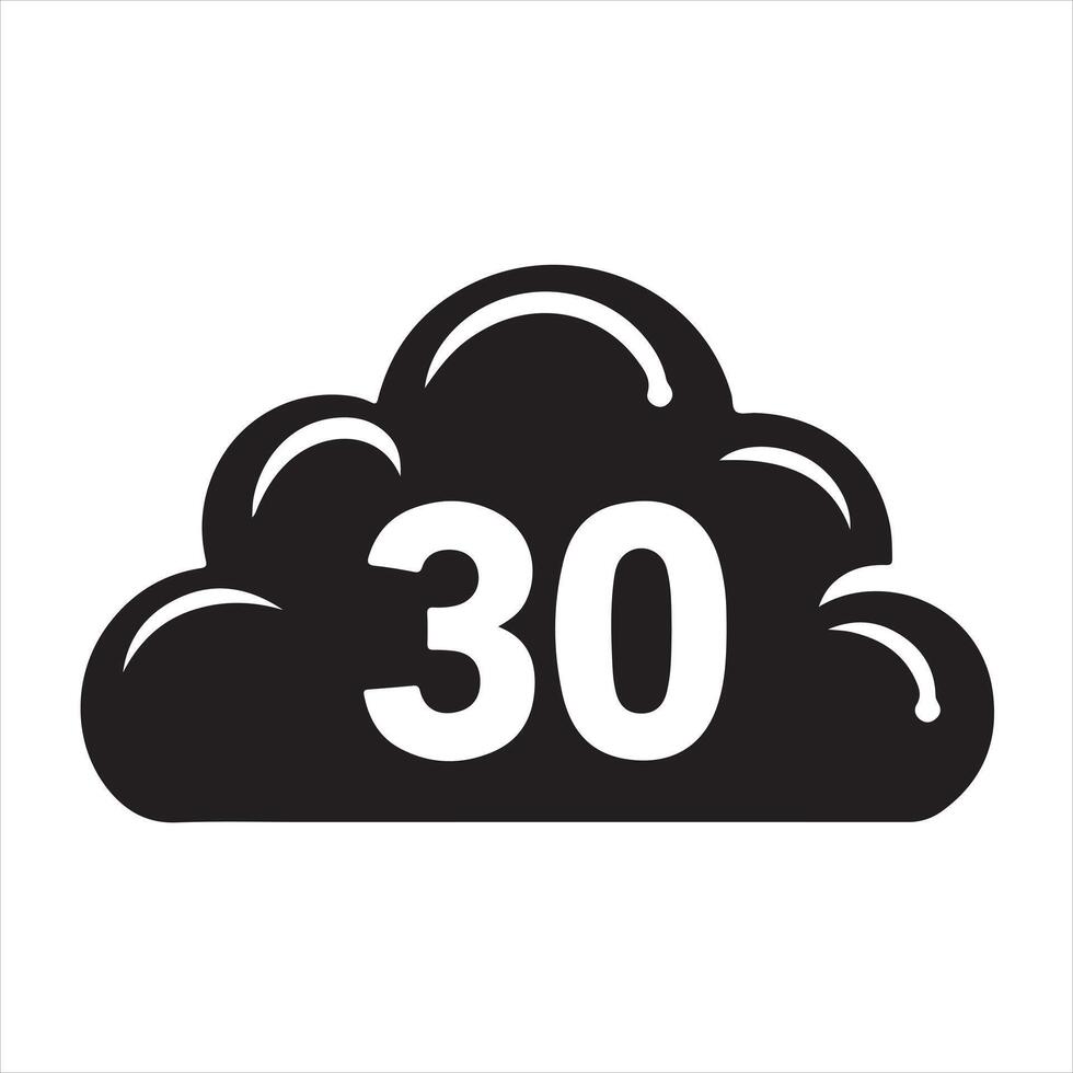 30 days icon silhouette on white background vector