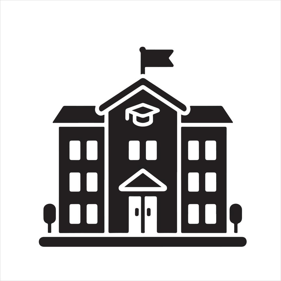 College dormitory icon silhouette on white background vector