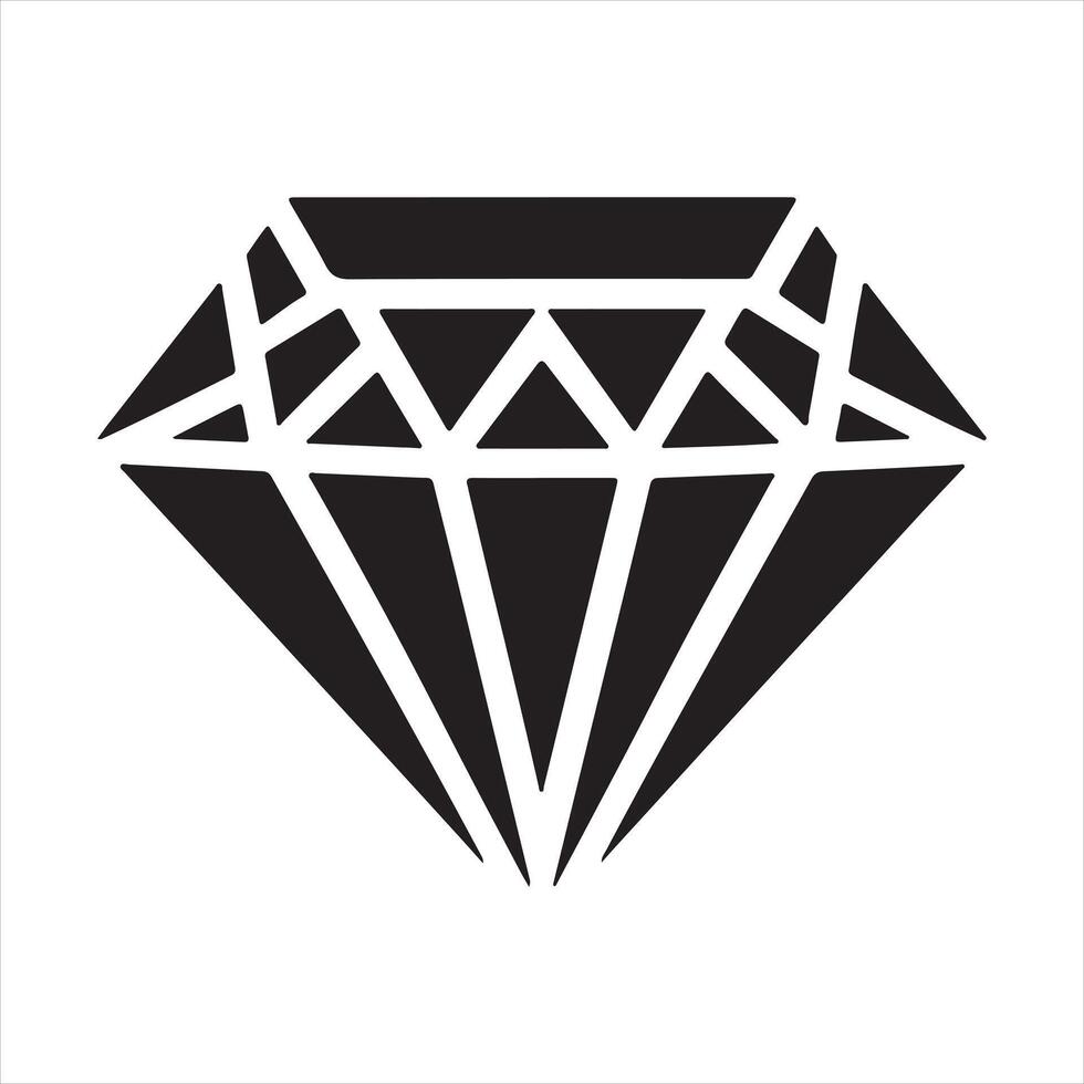 Diamond icon silhouette on white background vector