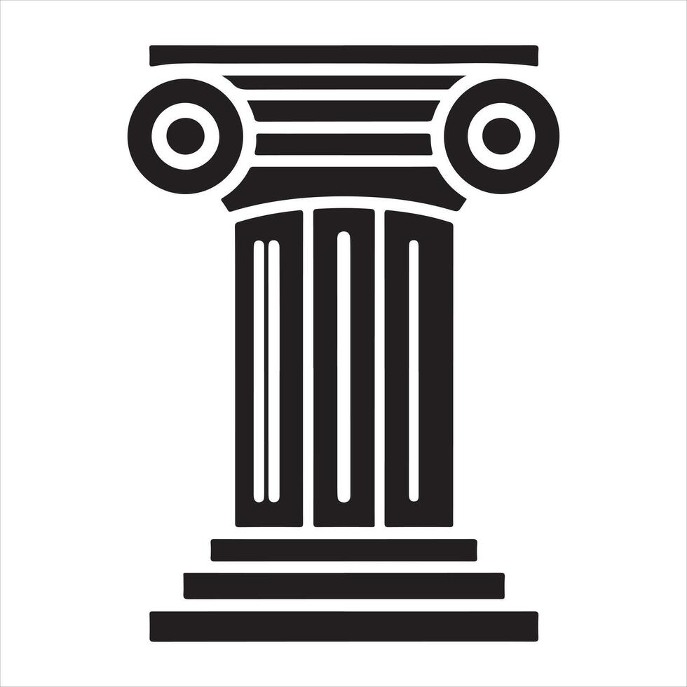 Column icon silhouette white background vector