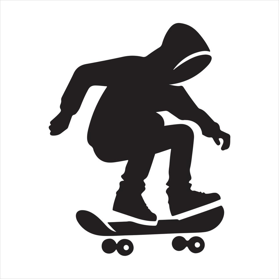 Skate icon silhouette white background vector