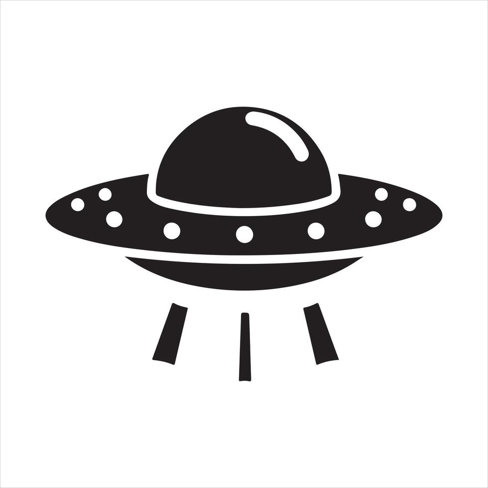 Ufo icon silhouette white background vector