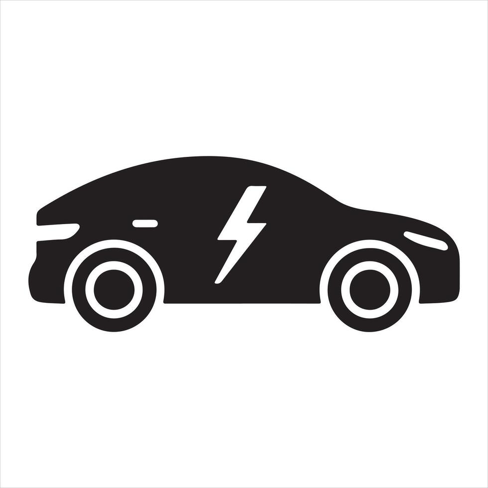 Hybrid car icon silhouette on white background vector