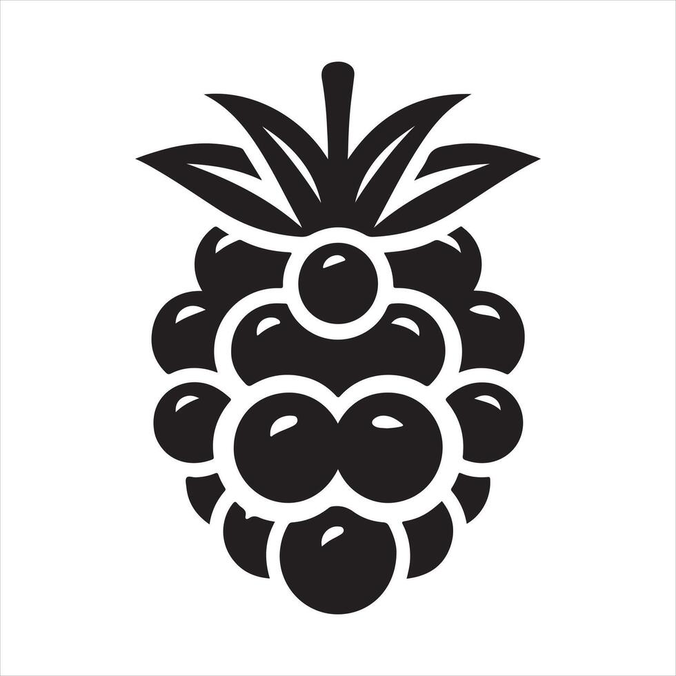 Raspberry icon silhouette on white background vector