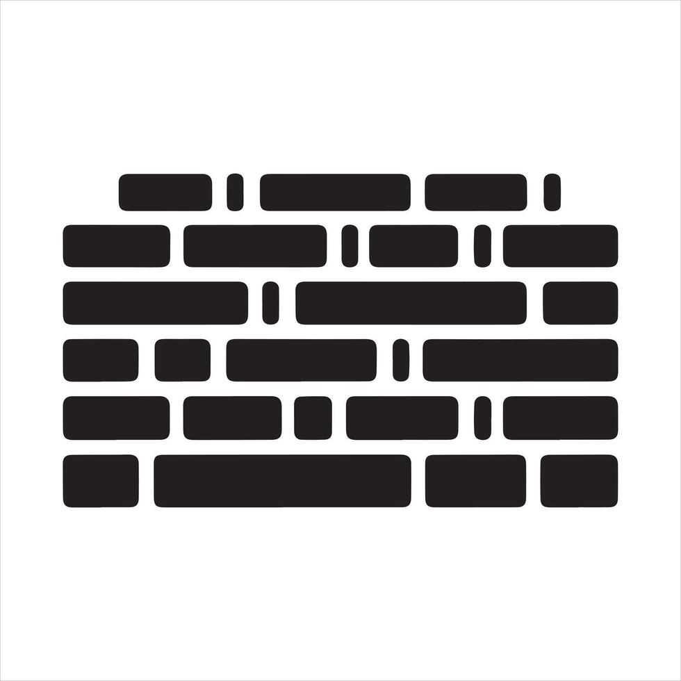 Brick Wall icon silhouette white background vector