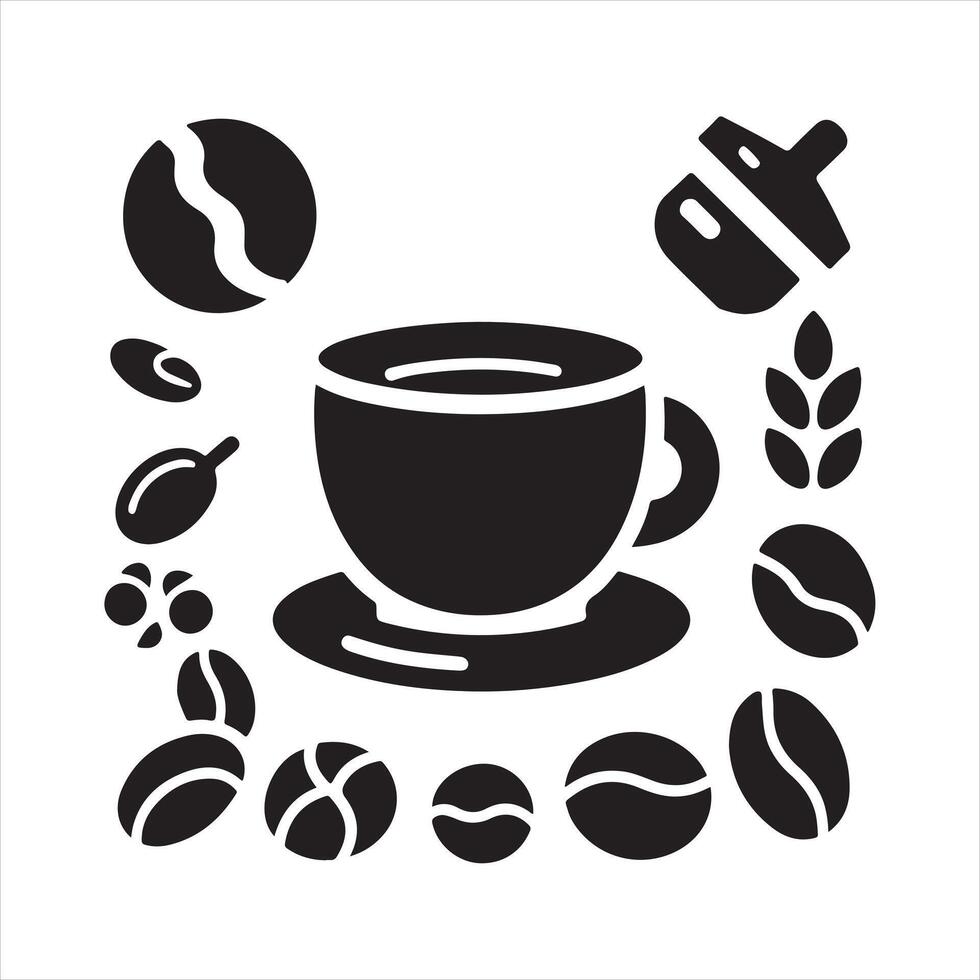 Coffee icon silhouette on white background vector
