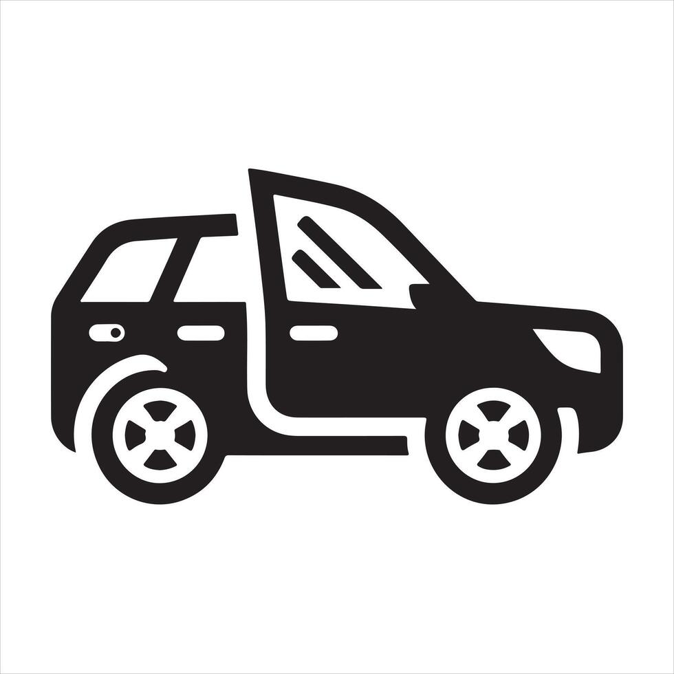 Car door icon silhouette white background vector
