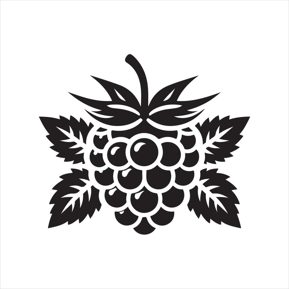 Raspberry icon silhouette white background vector