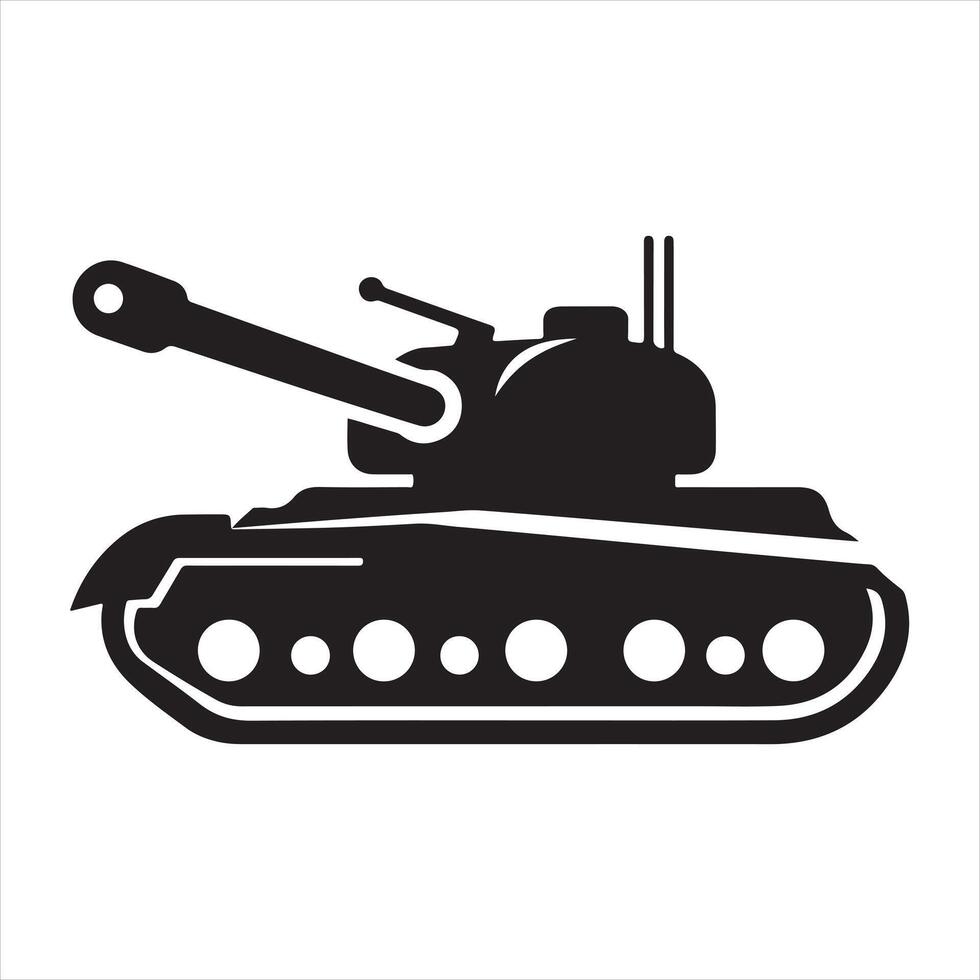 Tank icon silhouette on white background vector