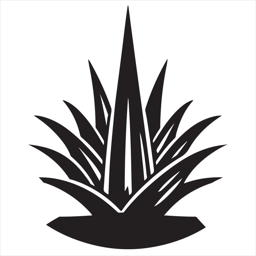 Aloe vera icon silhouette on white background vector