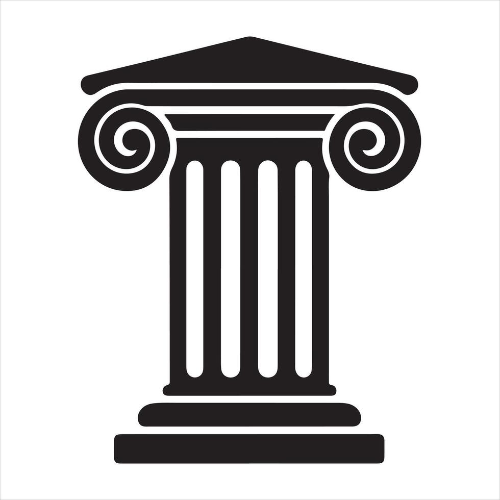 Column icon silhouette on white background vector