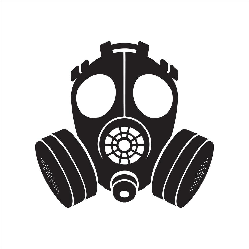 gas mask silhouette white background vector