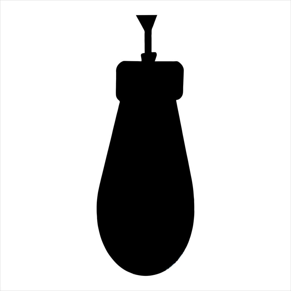 Aircraft bomb icon silhouette on white background vector