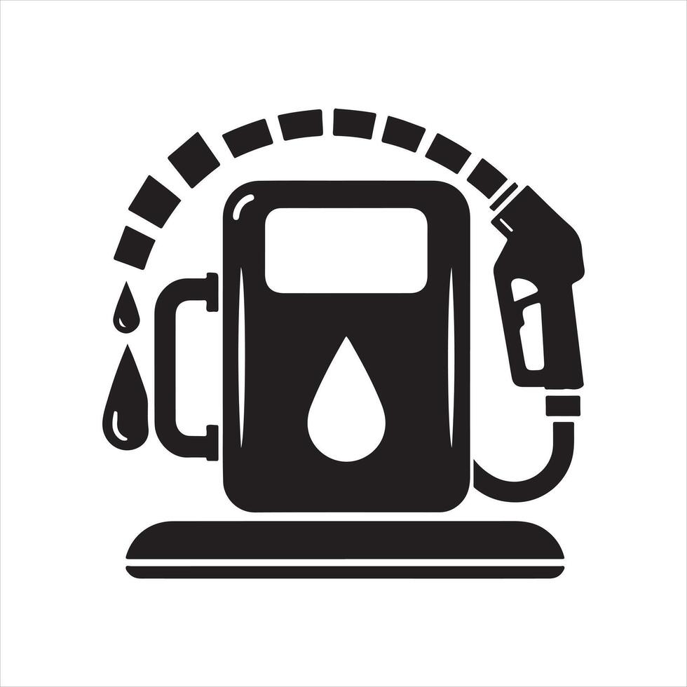 Petrol icon silhouette on white background vector