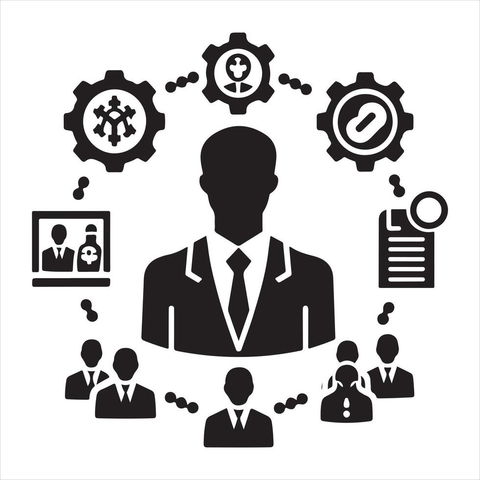 Human resources icon silhouette on white background vector