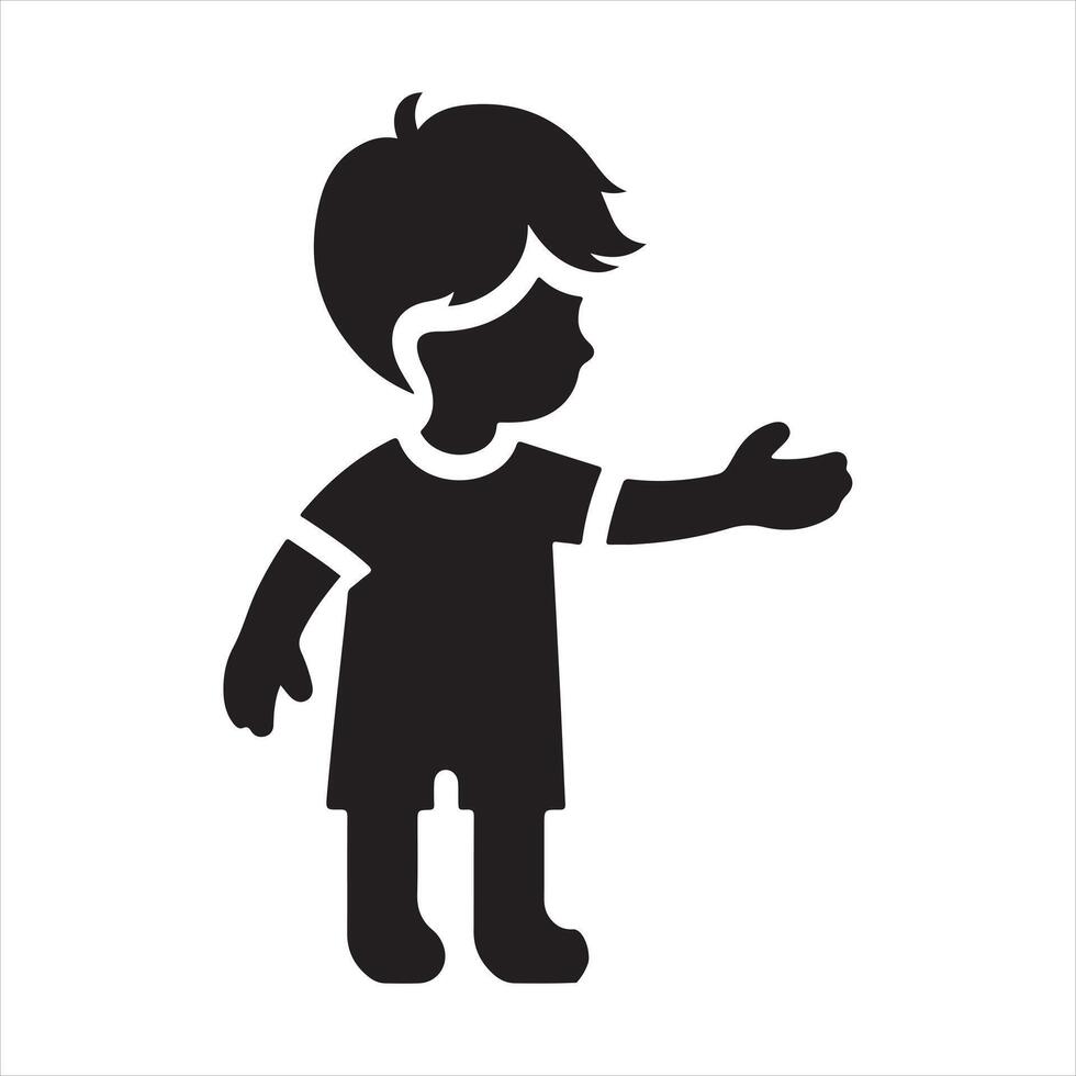 Boy icon silhouette on white background vector