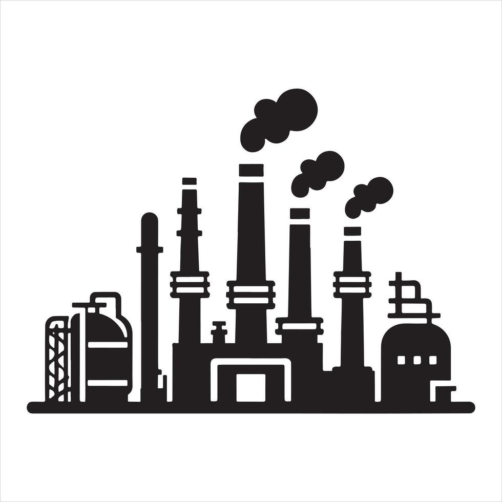 Refinery icon silhouette on white background vector