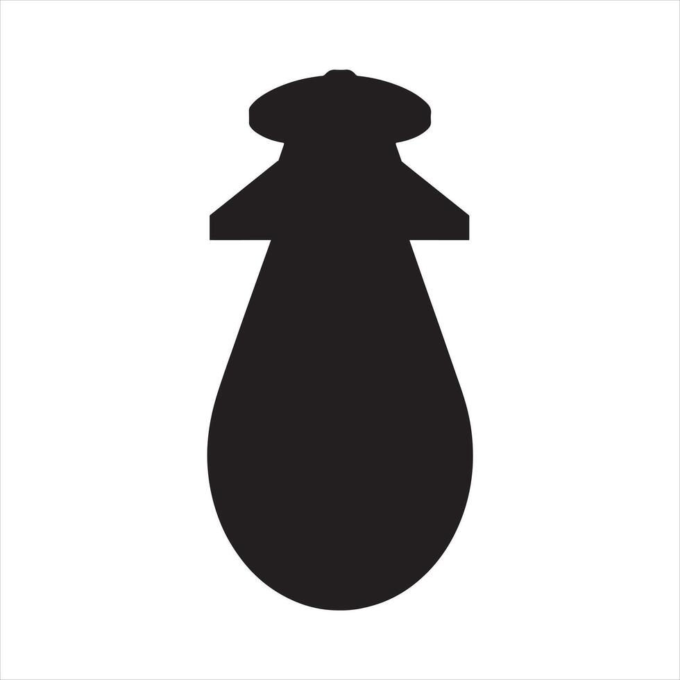 Aircraft bomb icon silhouette on white background vector