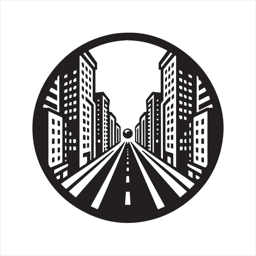 Perspective icon silhouette on white background vector