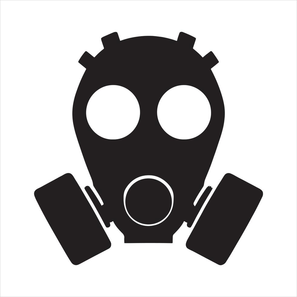 gas mask silhouette on white background vector