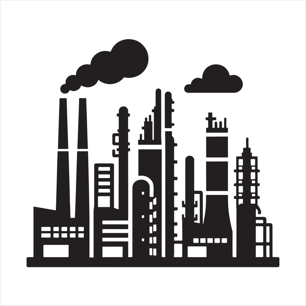 Refinery icon silhouette vector