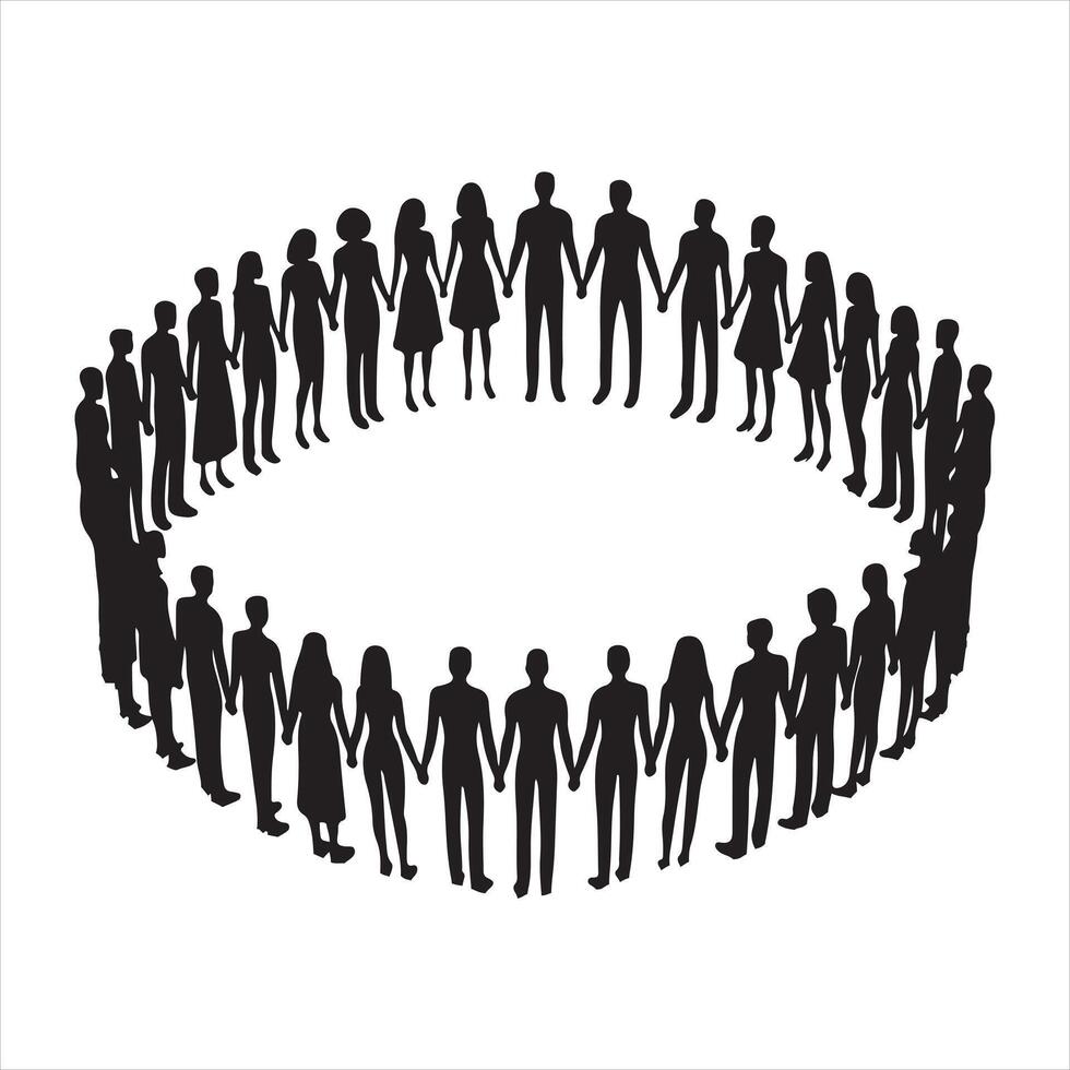 Together icon silhouette white background vector