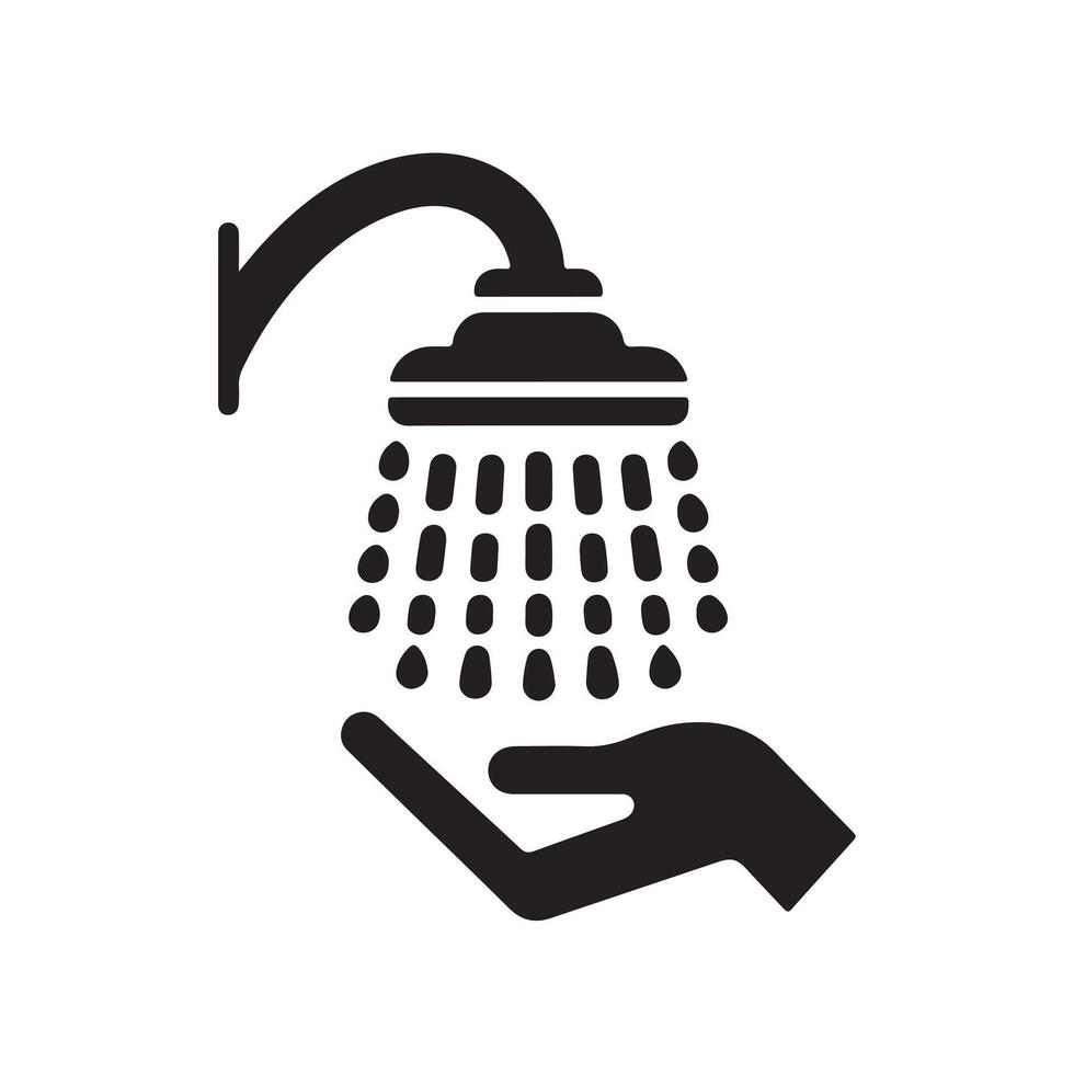Shower icon silhouette on white background vector