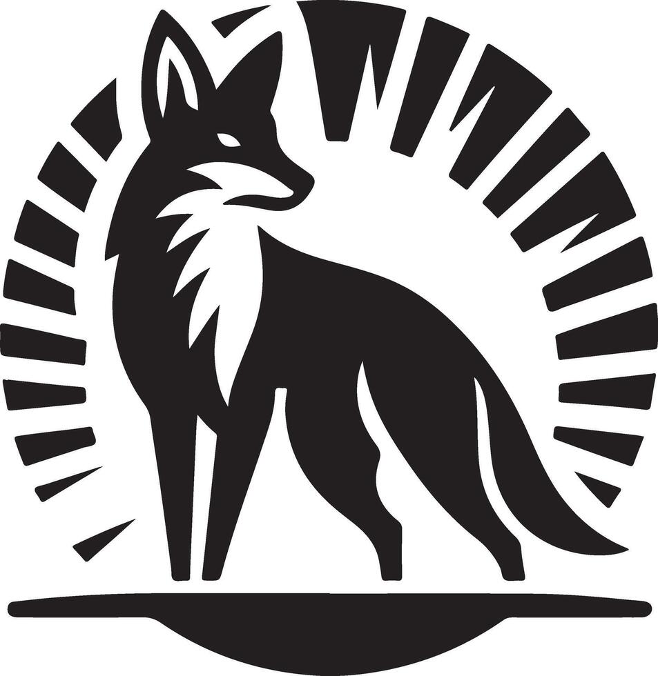 Fox icon on white background. vector