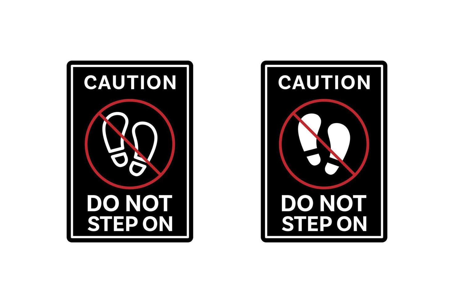 do not step on icon line and slihouette vector