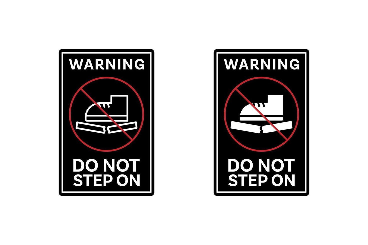 do not step on icon on black color vector