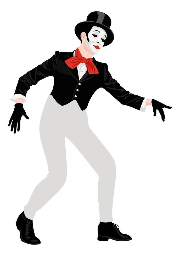 French mime. isolated illustration vector
