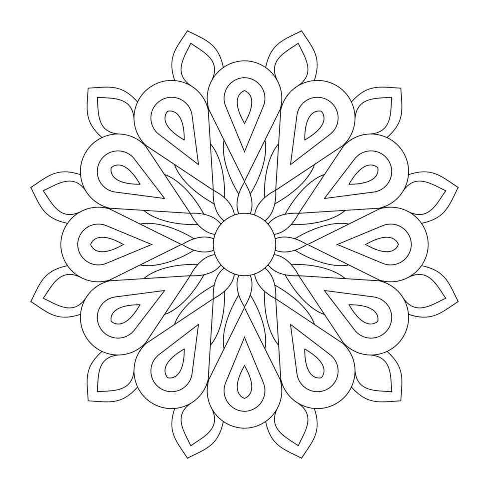 Creative and easy mandala design for coloring book page, file vector