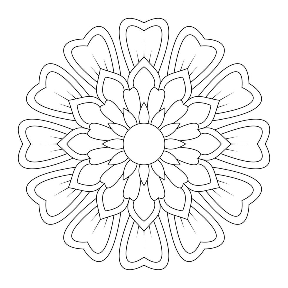 Circular shape elegant and attractive mandala design for coloring book, file vector