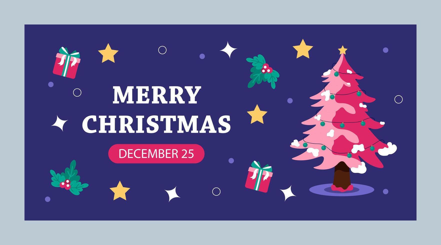 cute christmas banner vector