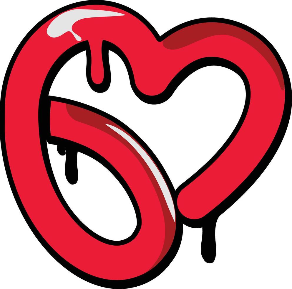 Heart logo design with love dripping heart icon vector