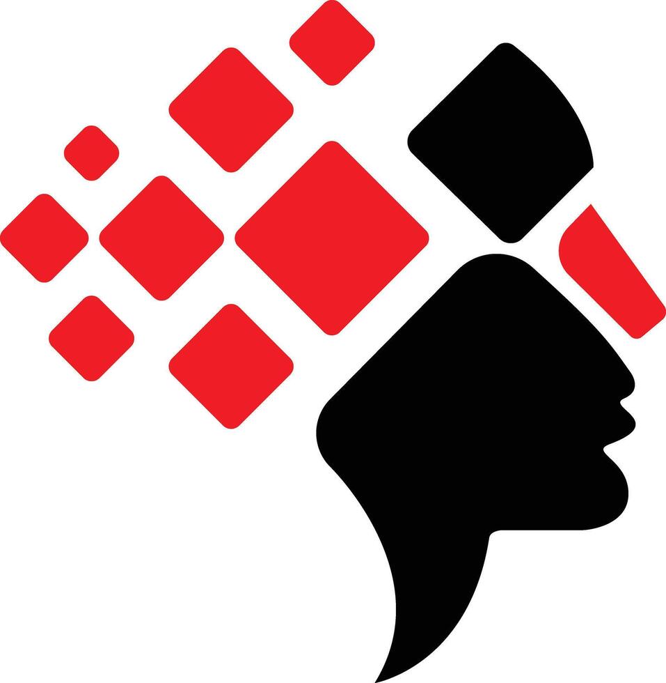 AI Man Head Illustration for Technology and Innovation Projects vector