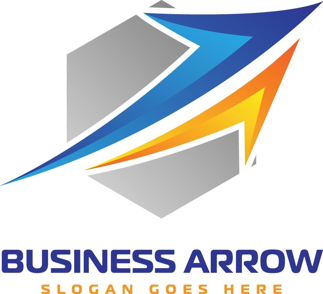 Business growth logo design with arrow icon vector