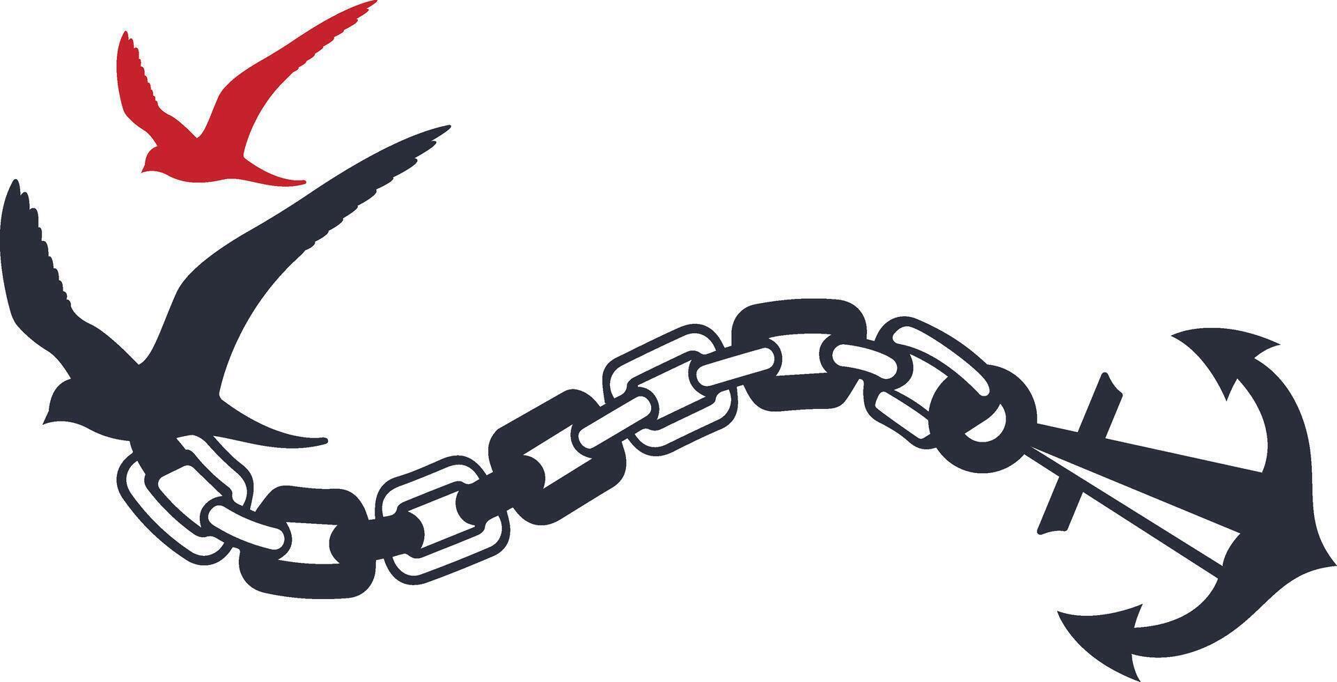 Eagle ancher logo design with illustration vector